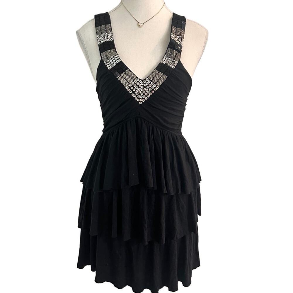 Bailey Blue Vintage Sequin Tiered Fairy Core Dress Size S